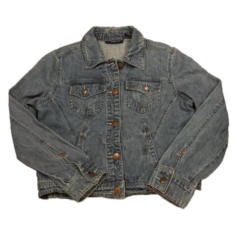 Vintage 90s Bill Blass Denim Jacket Women's Medium Wash Trucker Jean Jacket